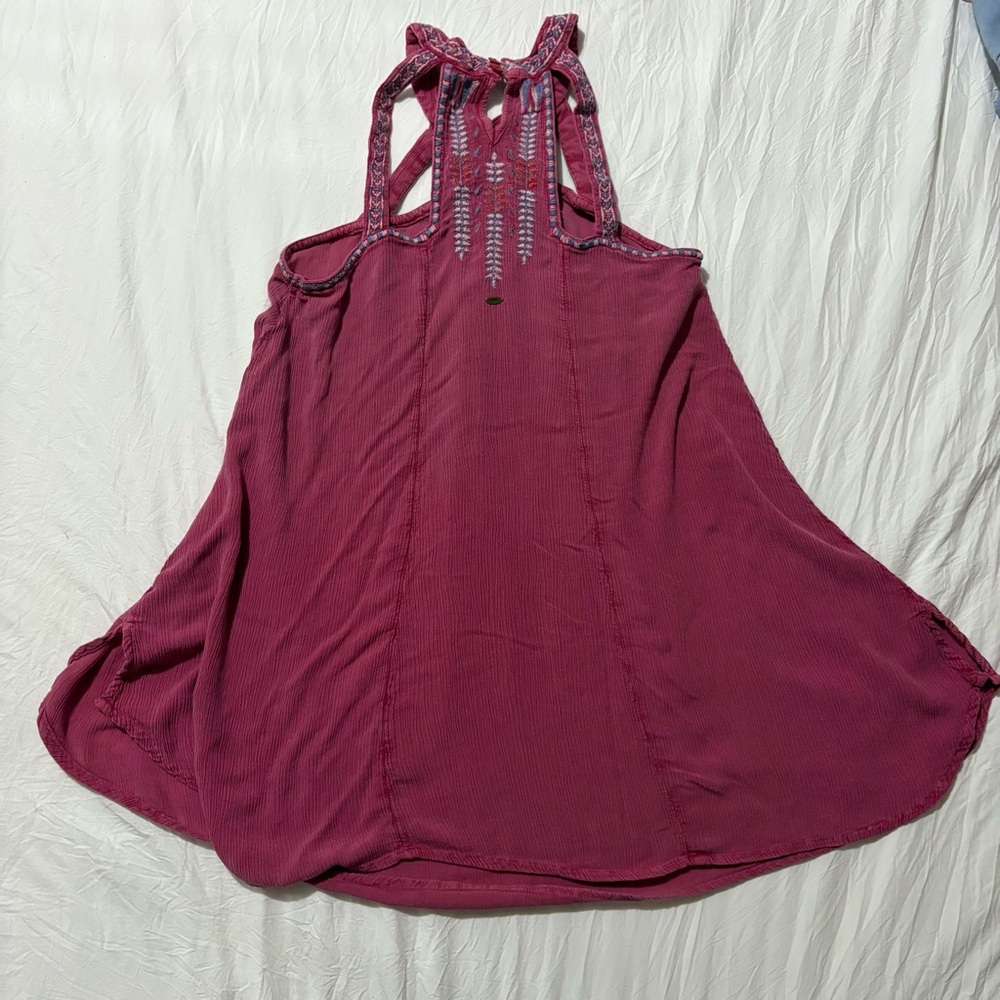 O’Neill Women’s Small Pink Dress Embroidered Boho Bohemian Beach - Picture 5 of 5